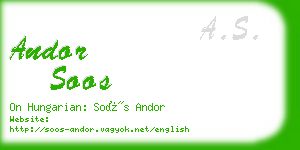 andor soos business card